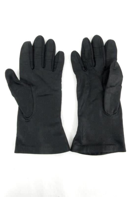 Vintage Women's 100% Nylon Gloves Size Medium Black Fuzzy Lined