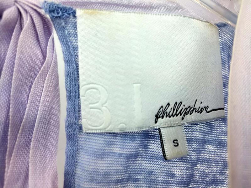3.1 PHILLIP LIM Top Semi Sheer 100% Linen Knit Bow Tie Back Tank Blue Small