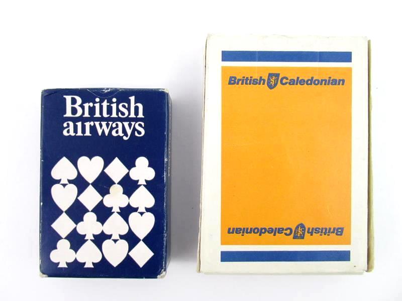 Lot of 2 Vintage British Airway Playing Cards Miniature Deck Plastic Coated