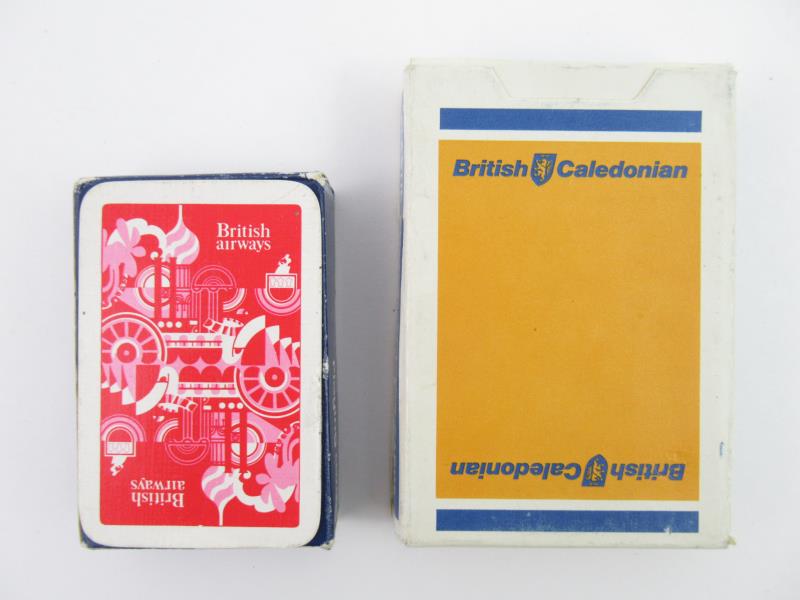 Lot of 2 Vintage British Airway Playing Cards Miniature Deck Plastic Coated