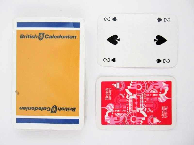 Lot of 2 Vintage British Airway Playing Cards Miniature Deck Plastic Coated