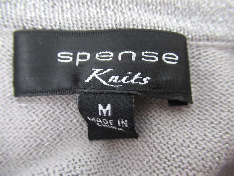 Spense Knits Silver Long Sleeve Top With Button Up Back Women's Size Medium