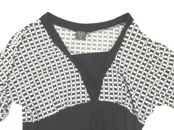 Suzie In The City Short Sleeve Top Size Large Brown Floral Black