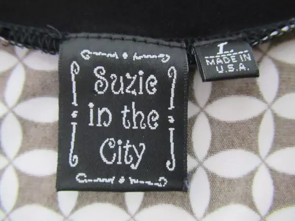 Suzie In The City Short Sleeve Top Size Large Brown Floral Black
