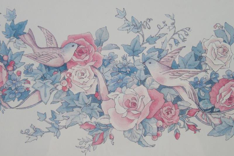 Framed And Matted Dove and Roses Print by Karen Avery