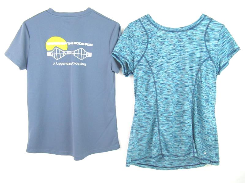 Lot of 2 Women's Blue Active Tops Size Large Xersion Mesh Back Helium E2
