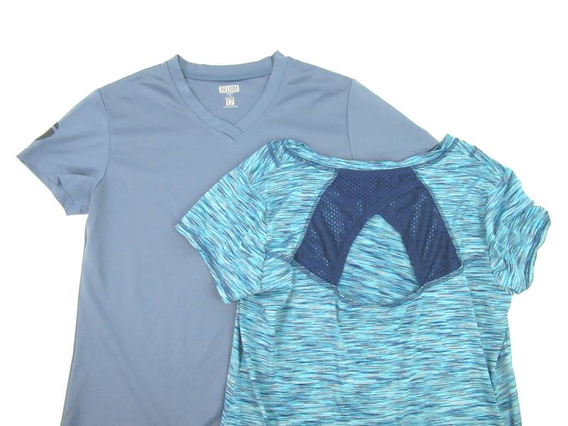 Lot of 2 Women's Blue Active Tops Size Large Xersion Mesh Back Helium E2
