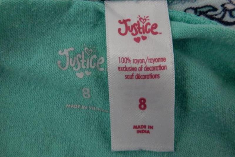 Lot of 2 Justice Girls Clothes Romper Tee Shirt Size 8 Teal Blue Green