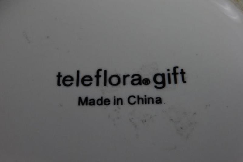 Teleflora Tea Ceramic Mug Birthday Coffee White Streamers Noisemaker