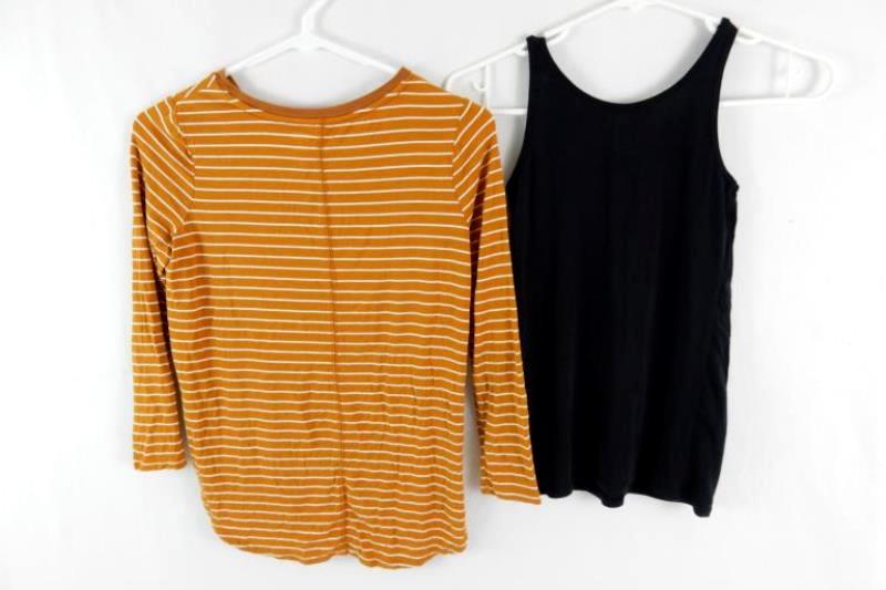 Lot of 2 Old Navy Girl's Tops Size Large 10/12 Tank Top Long Sleeve Black