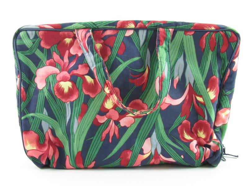 Vintage Floral Travel Cosmetic Hygiene Bag Orchid Handles Zip Closure Pockets