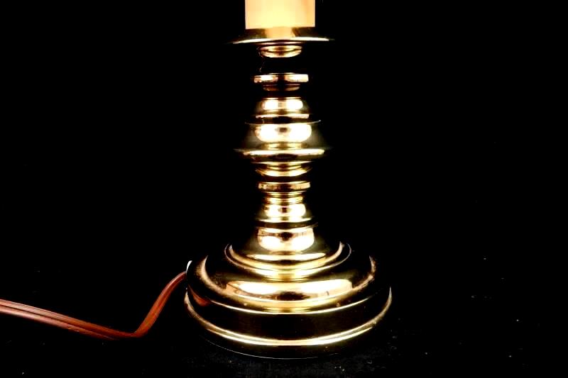 Vintage Candlestick Lamp Gold Tone Metal No Shade