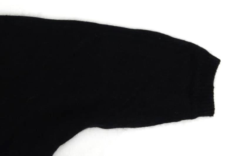 Vintage Women's 3/4 Sleeve Knit Sweater Women's Size Small Beaded Black Crochet