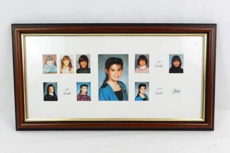 Wood School Photograph Collage Frame 9 Photos 5th 8th 11th Grades Wall Frame