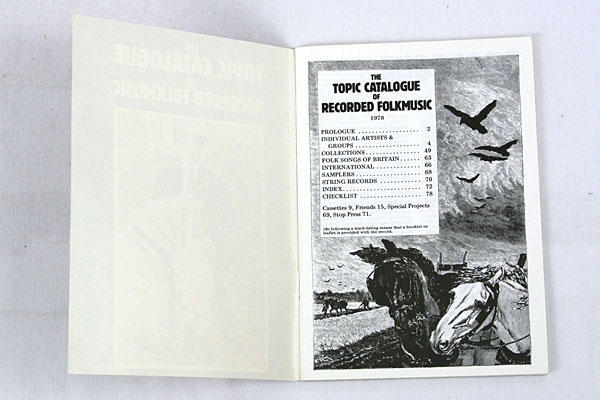 The Topic Catalogue of Recorded Folkmusic - 1978 Booklet