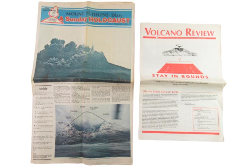 Lot of 2 Vintage Newspapers Mount St Helens Diary May 1980 & Volcano Review 1993