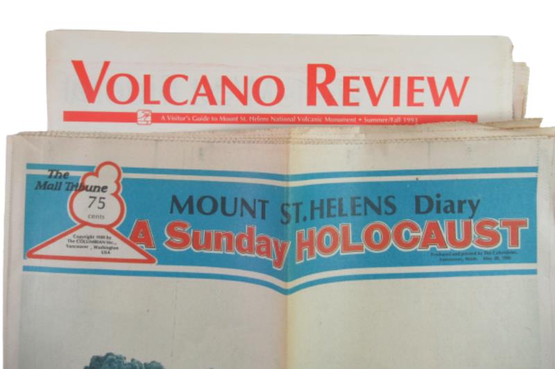 Lot of 2 Vintage Newspapers Mount St Helens Diary May 1980 & Volcano Review 1993