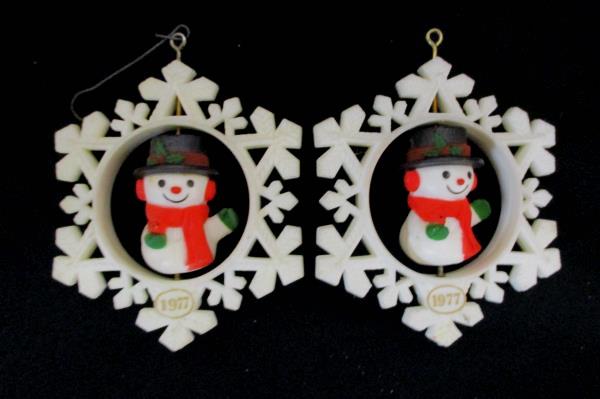 Lot of 6 Mixed Snowman Christmas Ornaments Snowflakes Stars Winter Wonderland