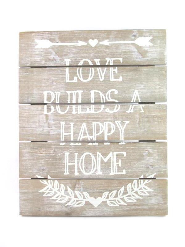 Farmhouse Style Wood Pallet Wall Art Love Builds A Happy Home White Wash