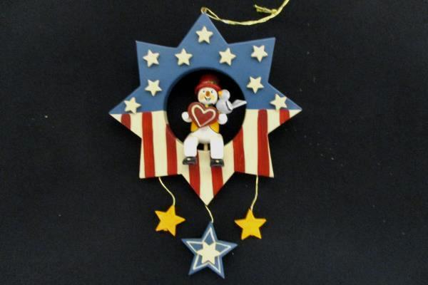 Lot of 6 Mixed Snowman Christmas Ornaments Snowflakes Stars Winter Wonderland