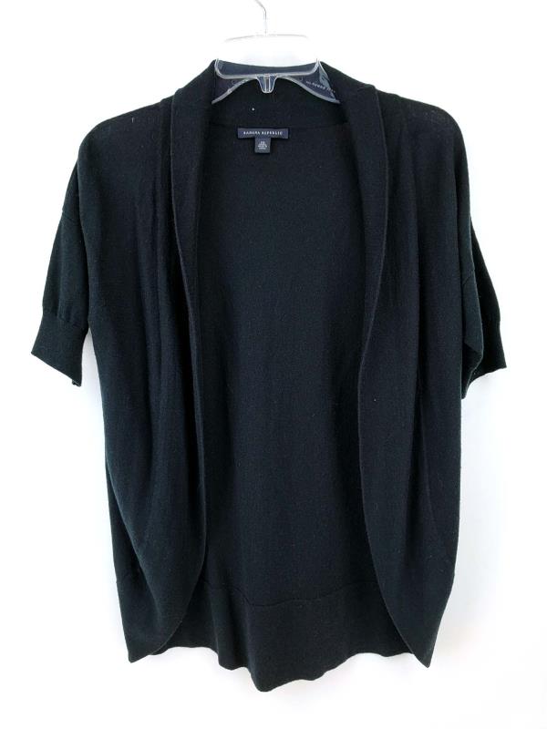 BANANA REPUBLIC Open Cardigan Circle Sweater Navy Blue Wool Cashmere Woemsn XS