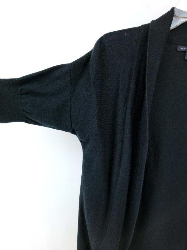BANANA REPUBLIC Open Cardigan Circle Sweater Navy Blue Wool Cashmere Woemsn XS