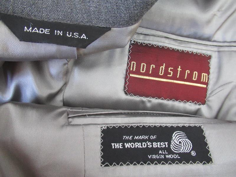 Nordstrom Suit Set Blazer Size 40 Pants Size 32 Men's Lined Gray Wool