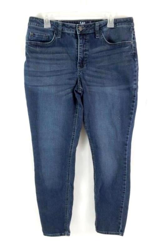 Lee Riders Jeans Mid Rise Skinny Dark Wash Women's Size 16 L Pockets