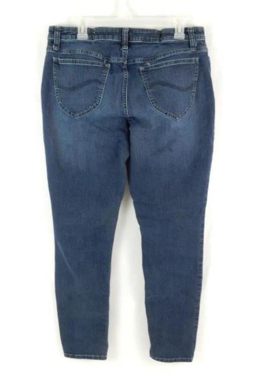 Lee Riders Jeans Mid Rise Skinny Dark Wash Women's Size 16 L Pockets