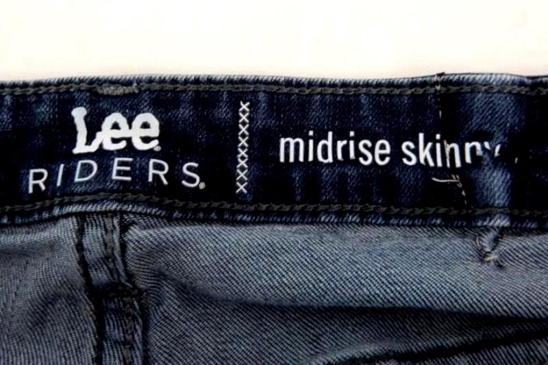 Lee Riders Jeans Mid Rise Skinny Dark Wash Women's Size 16 L Pockets