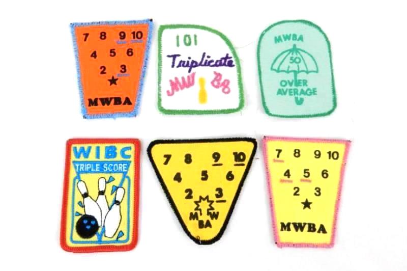 Vintage Bundle Women's Bowling Patches and Pins 1990s McMinnville Oregon League