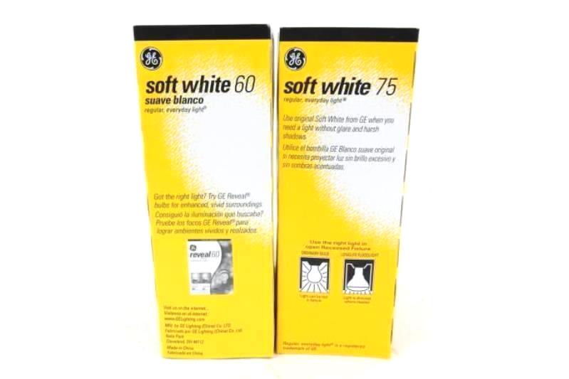 Lot of 6 NEW GE 60W 75W Light Bulb A19 Soft White 2 Boxes Missing 1