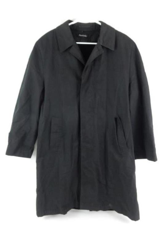 Vintage Women's Coat Fleece Lined Size R40 Black Button Up Front