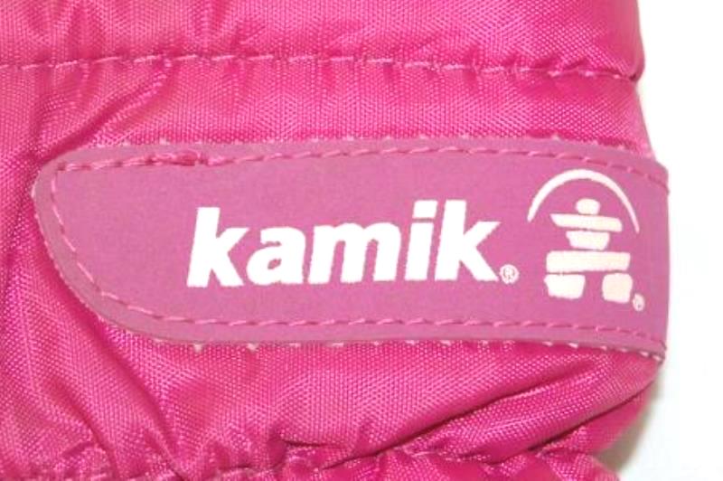 Kamik Girl's Winter Snow Boots Size 8 Black Pink Zipper Drawstring Closure