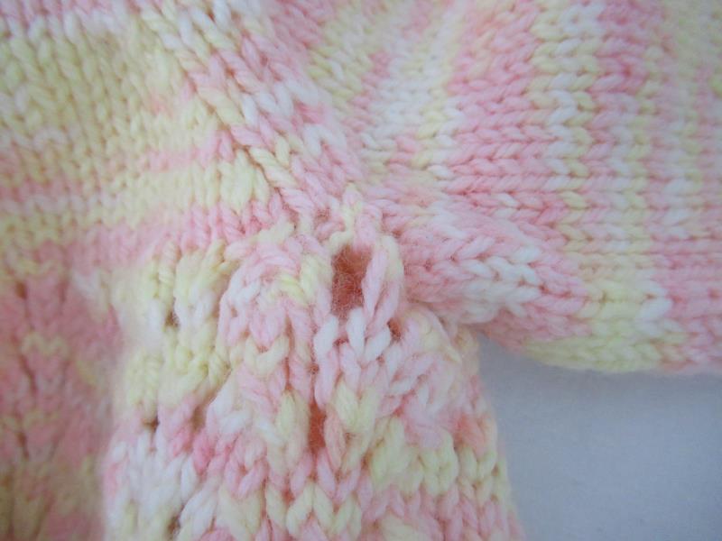 Lot of 2 Homemade Hand Knit Crochet Baby Girl Sweaters Cardigans See Measurement