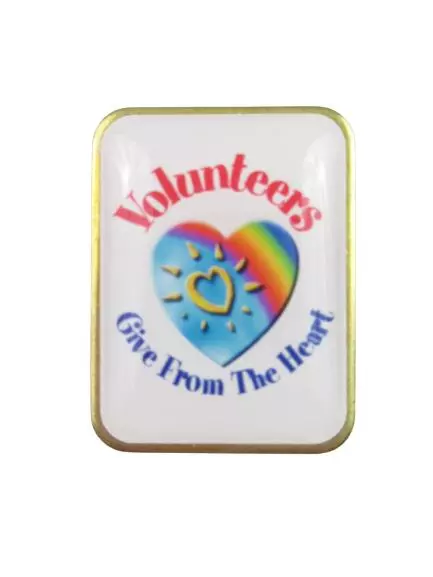 Lot of 2 Vintage Positive Promotions Volunteer Pins Lapel Give From The Heart