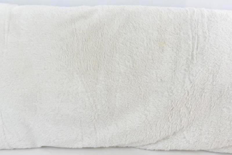 Fleece Body Pillow Blue White Fuzzy Soft Rectangle Shaped Polyester