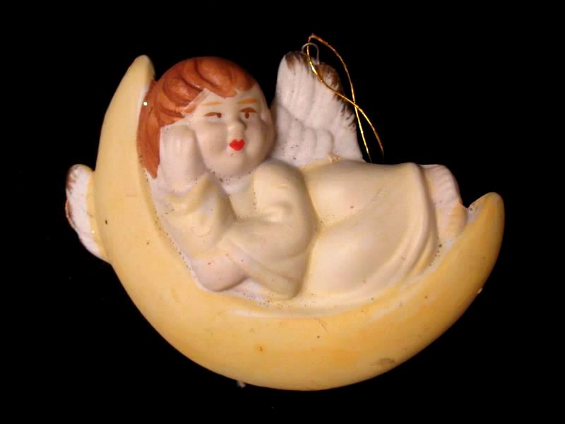 Lot of 3 Vintage Angel Ornaments Ceramic R.O.C. Made in Taiwan
