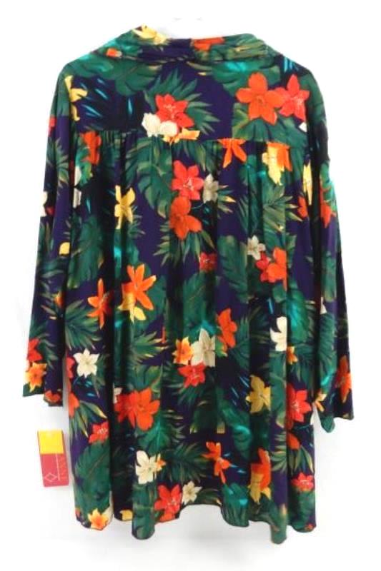 Roxanne Swimsuit Cover Up Cardigan Eggplant Style 640 Floral Size Small NWT