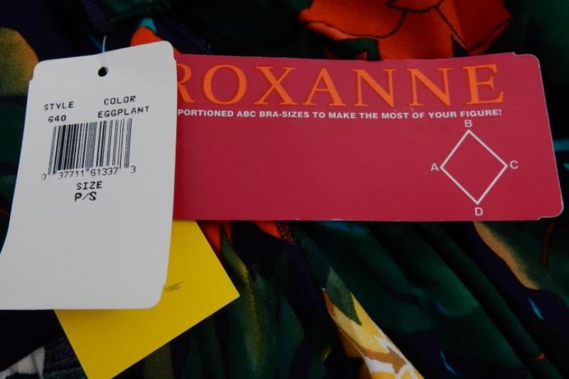 Roxanne Swimsuit Cover Up Cardigan Eggplant Style 640 Floral Size Small NWT