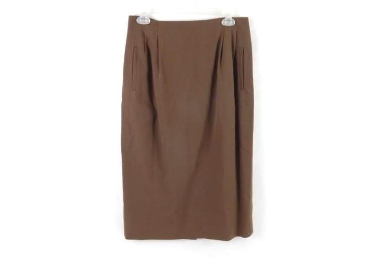 Vintage Nordstom Townsquare Wool Blazer Skirt Suit Brown Women's Size 12