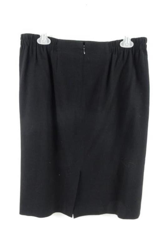 Vintage Valerie Stevens Women's Skirt Wool Black Pleated Size 8 Knee Length