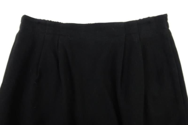 Vintage Valerie Stevens Women's Skirt Wool Black Pleated Size 8 Knee Length