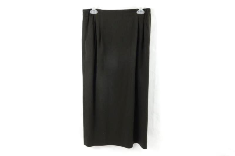 Vintage Gianni Sport Women's Suit Skirt Blazer Size 12 Dark Green Pure Wool