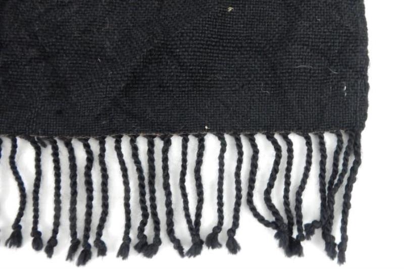 Thick Woven Women's Scarf Wrap Fringe Ends Black Orange Rust