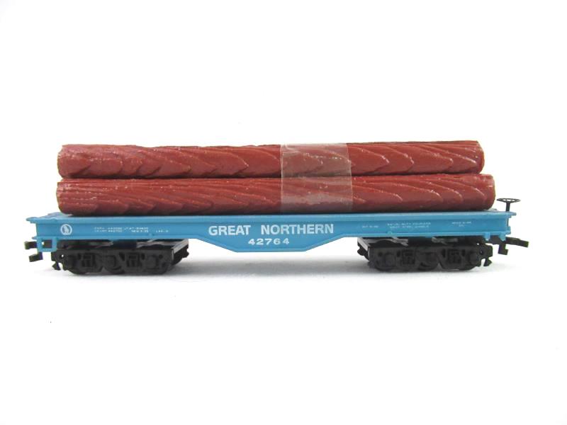 Vintage Bachmann HO Scale Railroad Flat Log Car Great Northern 42764