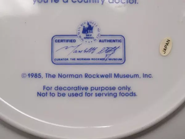Norman Rockwell Museum Country Doctor Collector Plate 6.5 Inches Diameter