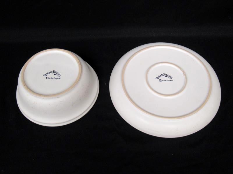 Vintage J Denby England Dream Weaver Child's Stoneware Plate And Cereal Bowl