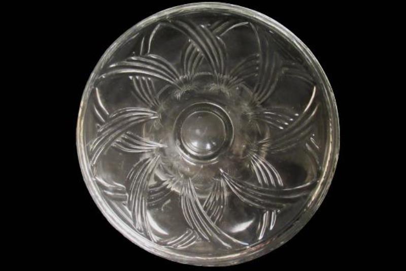 Rare Vintage Anchor Hocking Glass Chip And Dip Set Clear Crossing Swirls AHC66