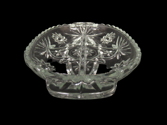 Vintage Anchor Hocking Prescut Divided Pickle Relish Dish Clear
